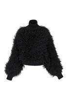 Balmain Batwing Fuzzy Turtleneck Mohair-blend Sweater