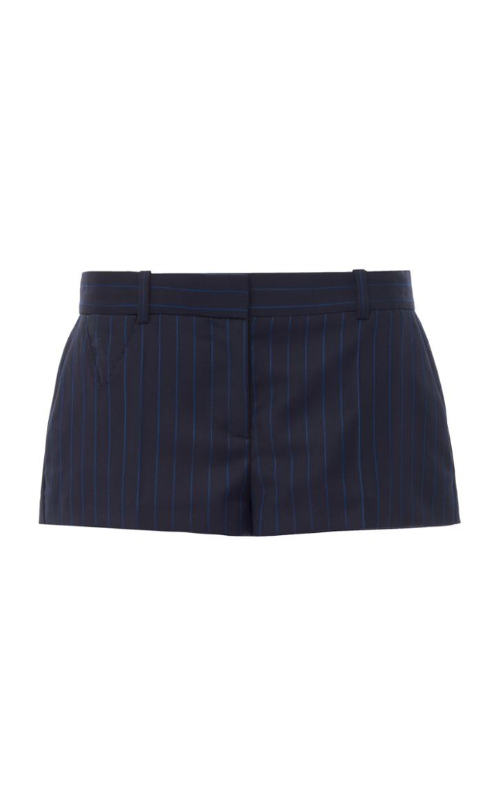 Moda Operandi Versace Striped Wool-blend Mini Shorts