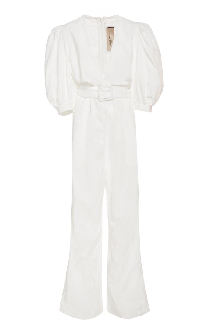 Adriana Degreas Linen-blend Wide-leg Jumpsuit