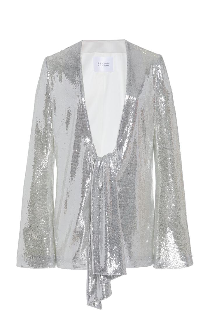 Galvan Ando Sequin-embellished Cady Jacket