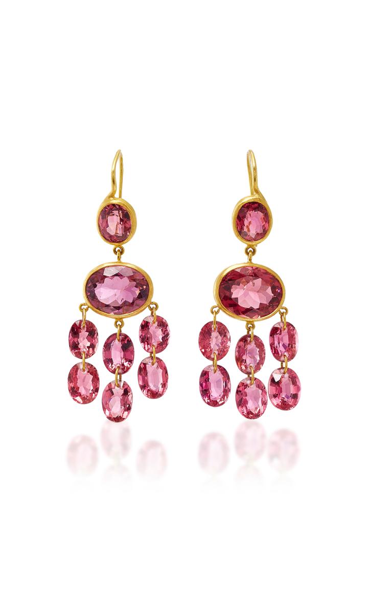 Marie-hlne De Taillac One-of-a-kind Pink Tourmaline Precious Chandelier Earrings