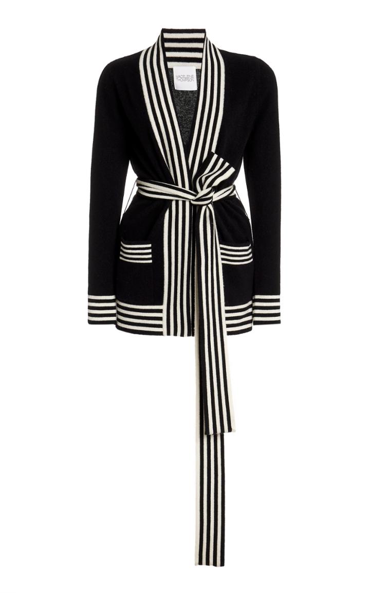Moda Operandi Madeleine Thompson Striped Varsity Cashmere Cardigan