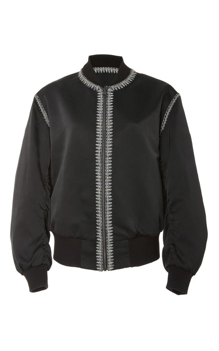 Talitha Cross Embroidered Reversible Bomber Jacket