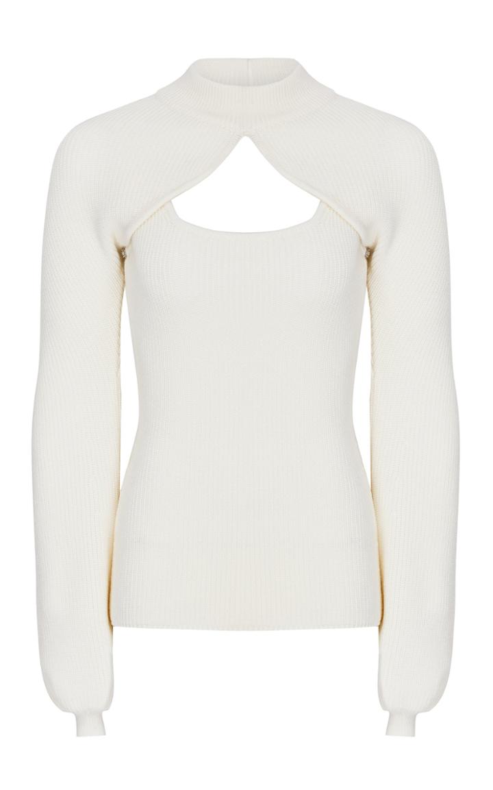 Moda Operandi Safiyaa Sabrine Keyhole Merino Wool Sweater