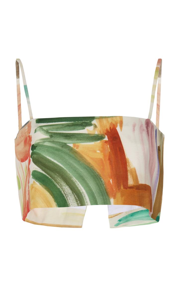 Rosie Assoulin Printed Cotton-poplin Top