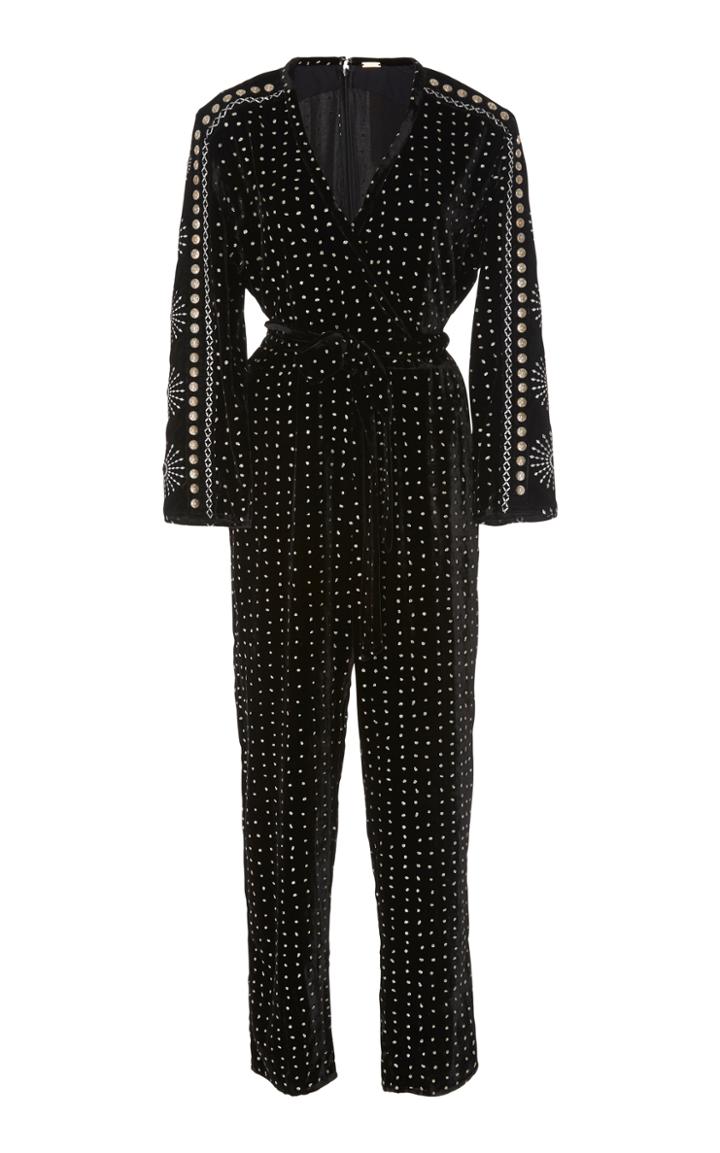 Dodo Bar Or Joan Embellished Velvet Jumpsuit