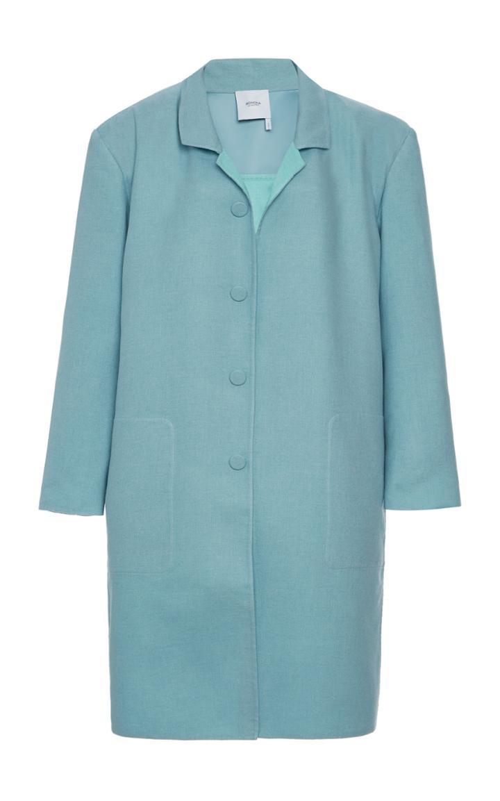 Moda Operandi Agnona Leather-paneled Double-faced Silk-cashmere Coat Size: 42