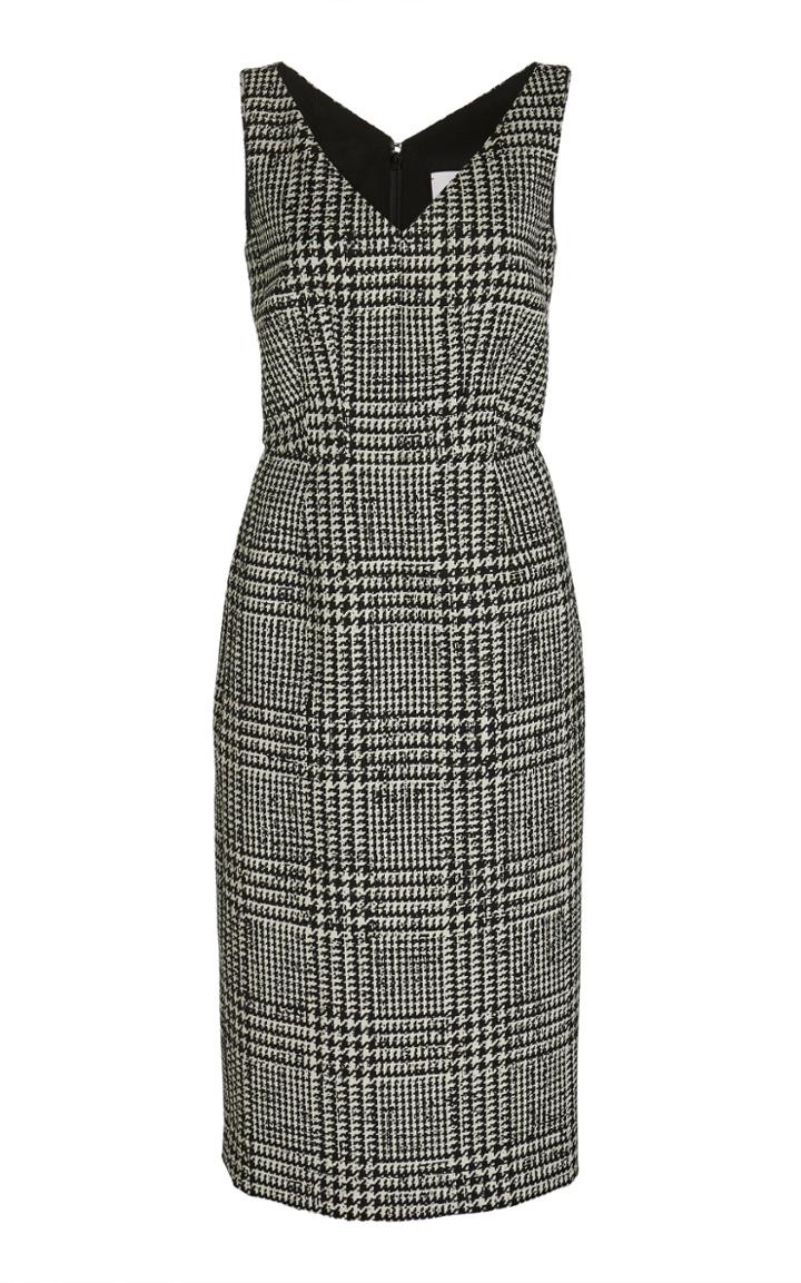 Carolina Herrera Prince Of Wales Sleeveless Sheath Dress