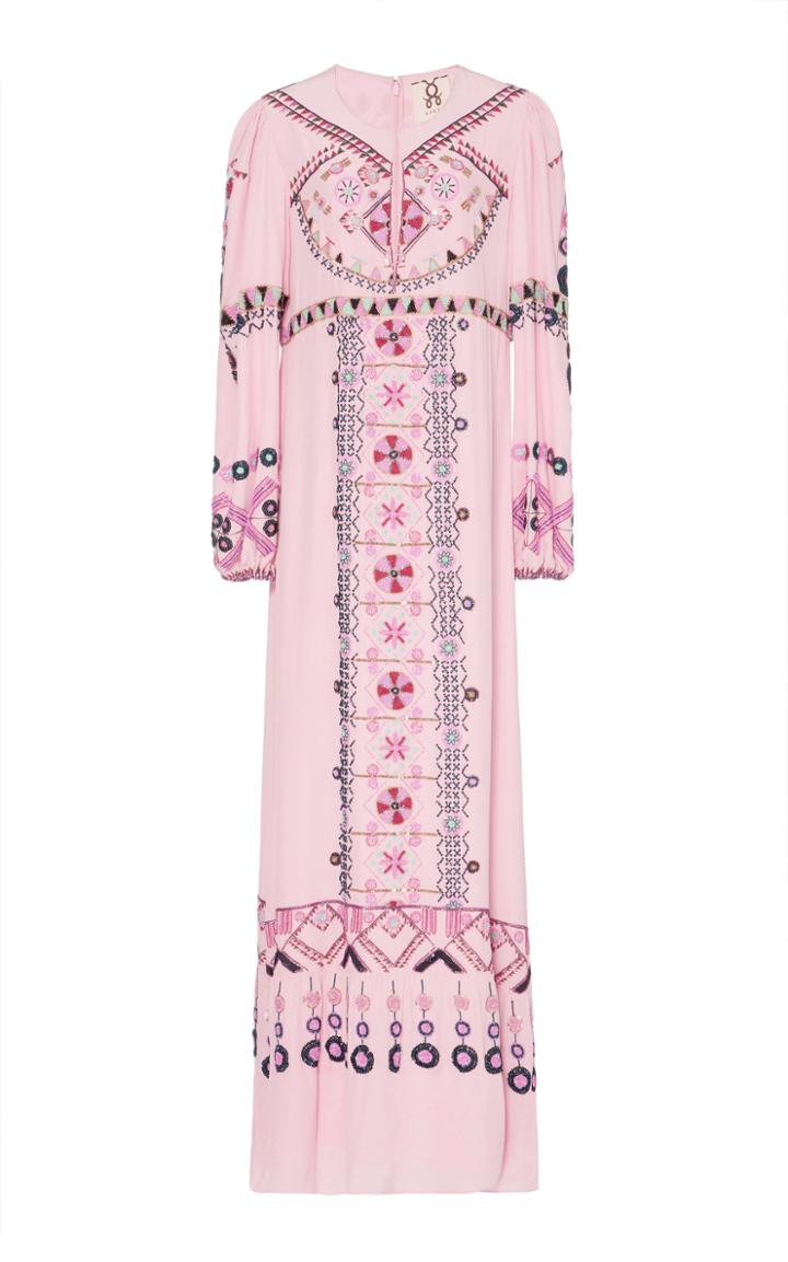 Figue Emmaline Embroidered Silk Dress