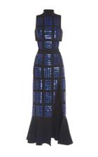 David Koma Embellished Cutout Flounce Dress