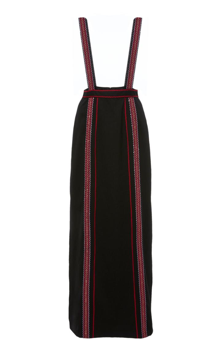 Anna Sui Solid Crepe Skirt Suspender Skirt