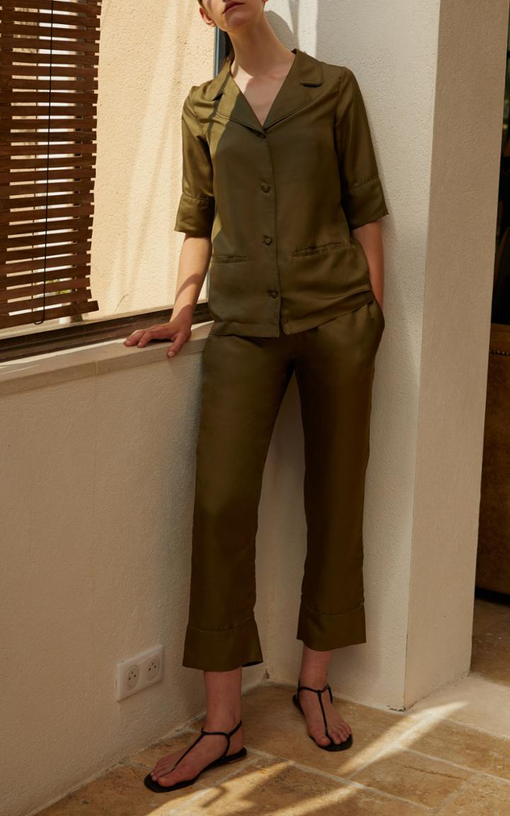 Deitas Jing High-rise Straight-leg Silk Pants