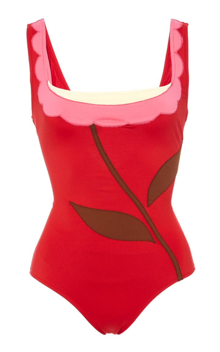 Laura Urbinati Floral Color Block One-piece