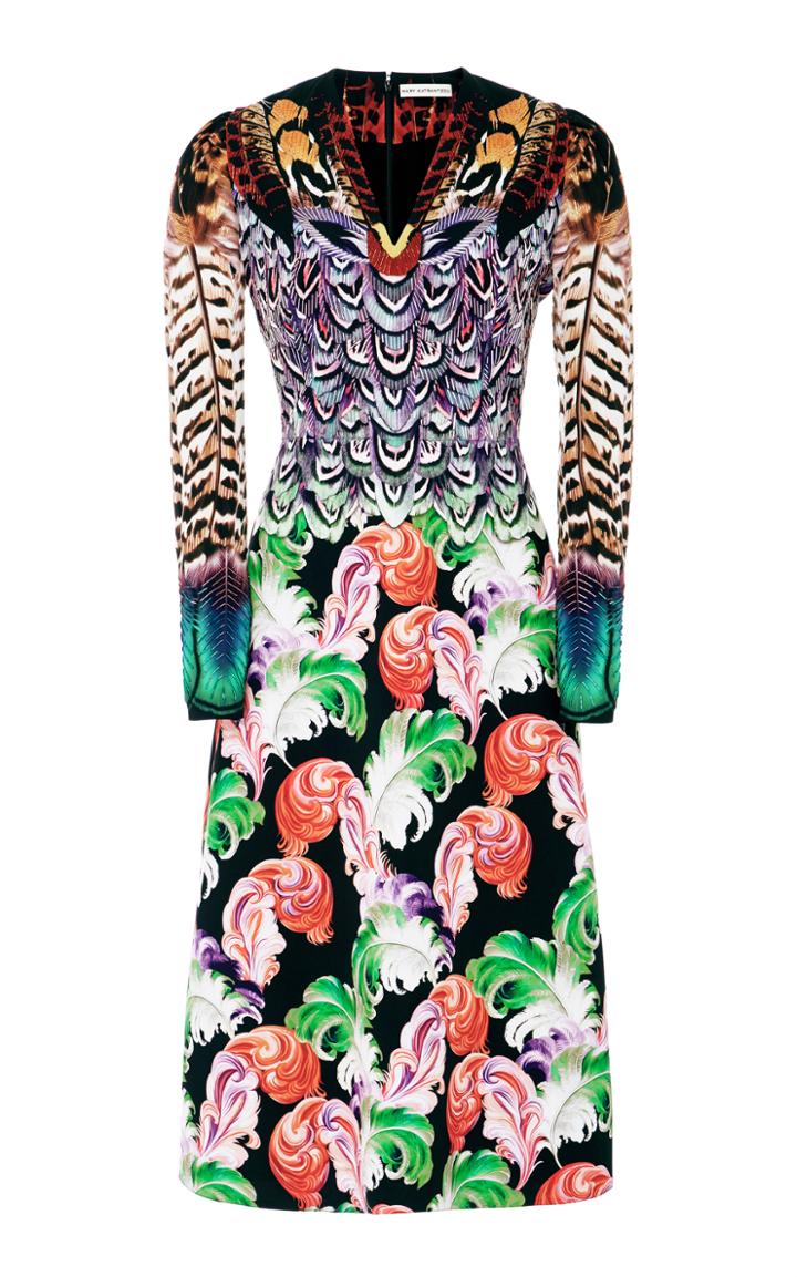 Mary Katrantzou Pheasant Printed Knee Length Dress