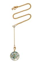 Renee Lewis One-of-a-kind Gold Opal Aqua Turquoise White And Colored Diamond Shake Necklace On Y Chain