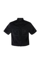 Lanvin Contrast Stitch Boxy Silk Shirt