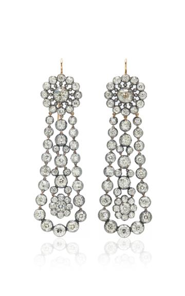 Moda Operandi Stephen Russell One Of A Kind Antique Silver & Diamond Earrings