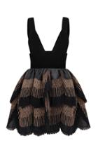 Moda Operandi Raisa Vanessa Tiered Ruffle Glittered Mini Dress