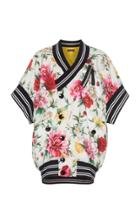 Dolce & Gabbana Floral-print Wrap-effect Silk Jacket