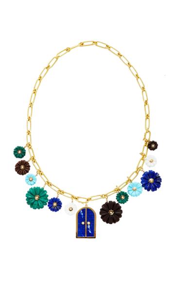 Brent Neale One-of-a-kind Lapis Door And Clover Necklace