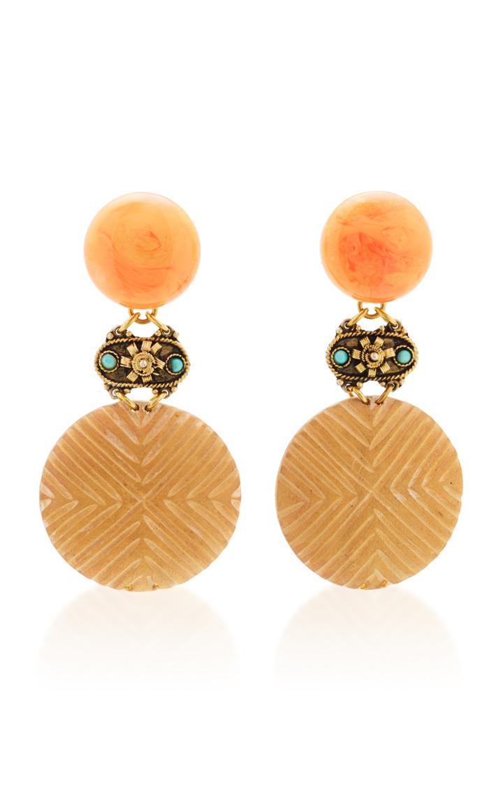 Lulu Frost One-of-a-kind Vintage Carved Wood Drop Earrings