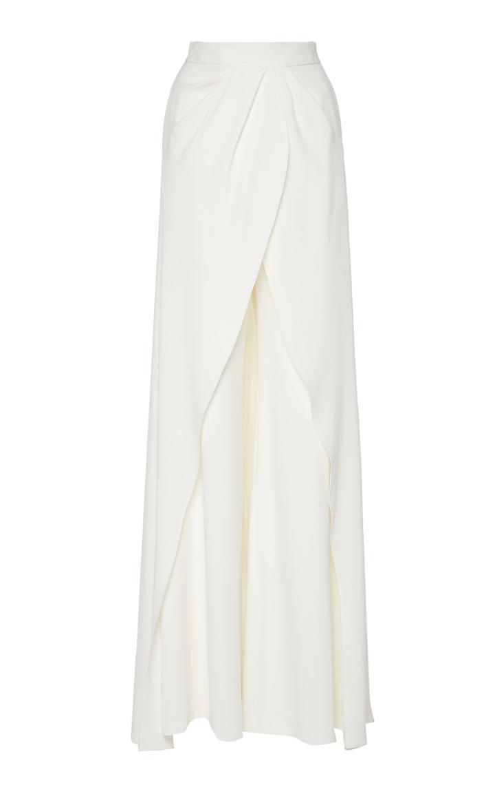 Brandon Maxwell Draped Wide Leg Gown Pant