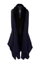 Oday Shakar Cashmere Knit Caftan Cardigan With Mink Collar