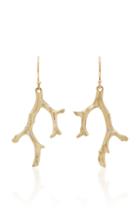 Annette Ferdinandsen Coral Stick 14k Gold Diamond Earrings