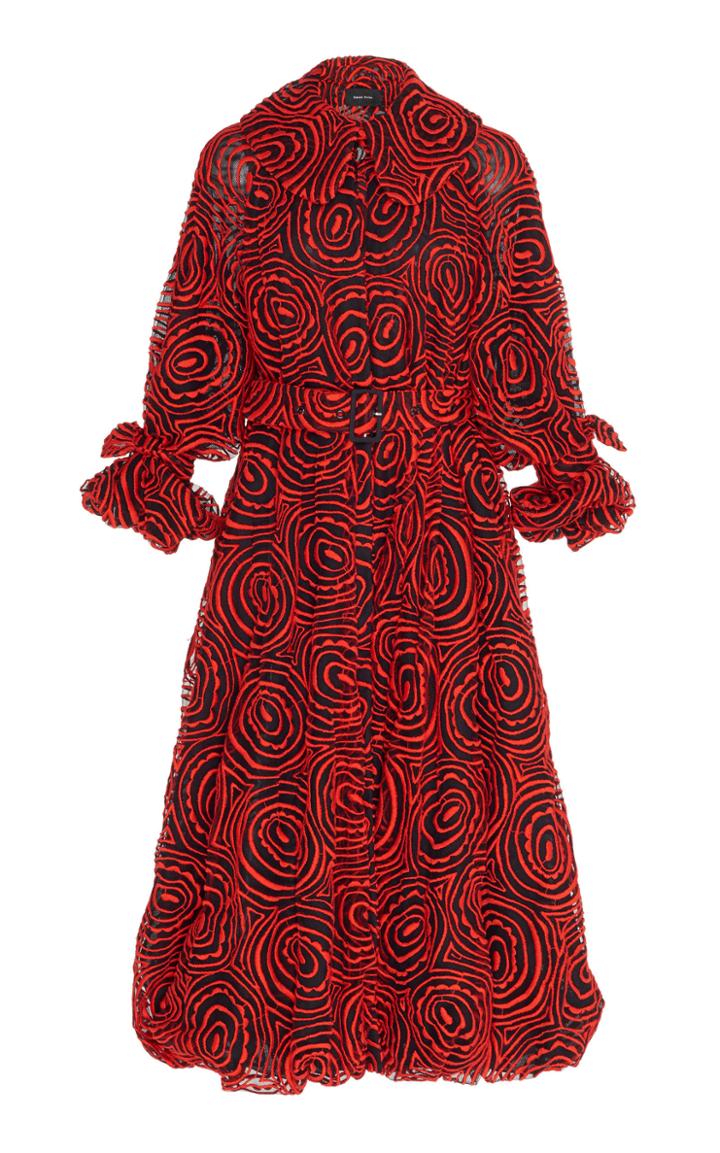 Simone Rocha Embroidered Tulle Bell Sleeve Coat
