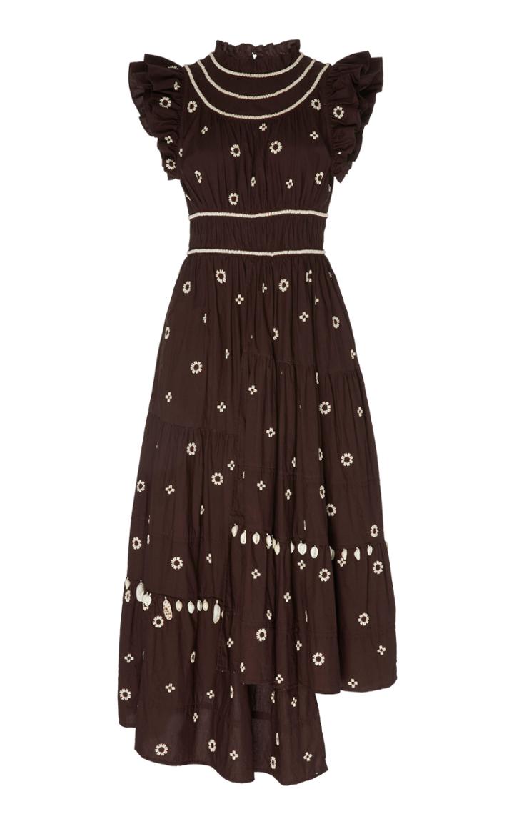 Moda Operandi Ulla Johnson Zemora Cotton High Neck Dress Size: 2