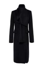 Summa Double-breasted Fitted Tailored Coat With Detachable Scarf