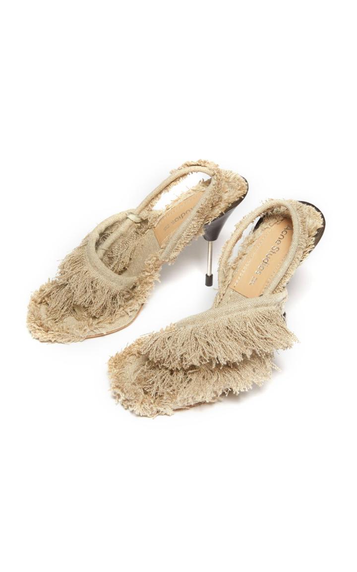 Moda Operandi Acne Studios Embellished Linen Sandals
