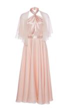 Lanvin Cross Halter Dress With Cape Sleeves