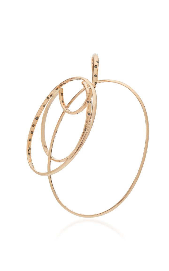 Gaelle Khouri Episteme 9k Gold And Diamond Single Hoop Earring