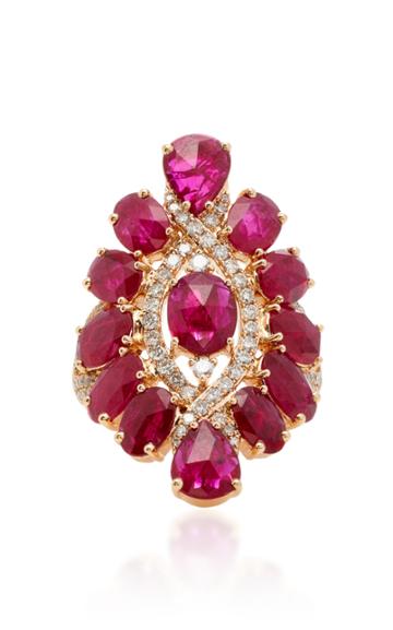 Sutra Ruby And Diamonds Ring