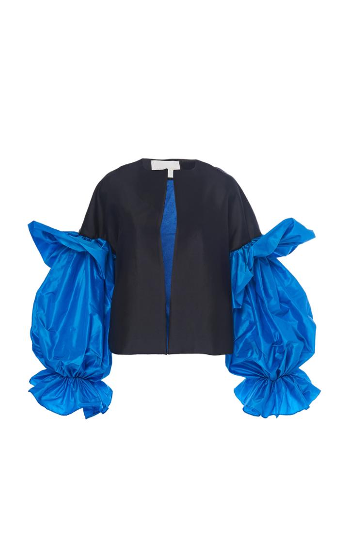 Leal Daccarett Suspiro Embellished Ruffle Sleeve Top