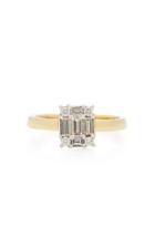 Mindi Mond Clarity Cube Yellow-gold And Diamond Ring