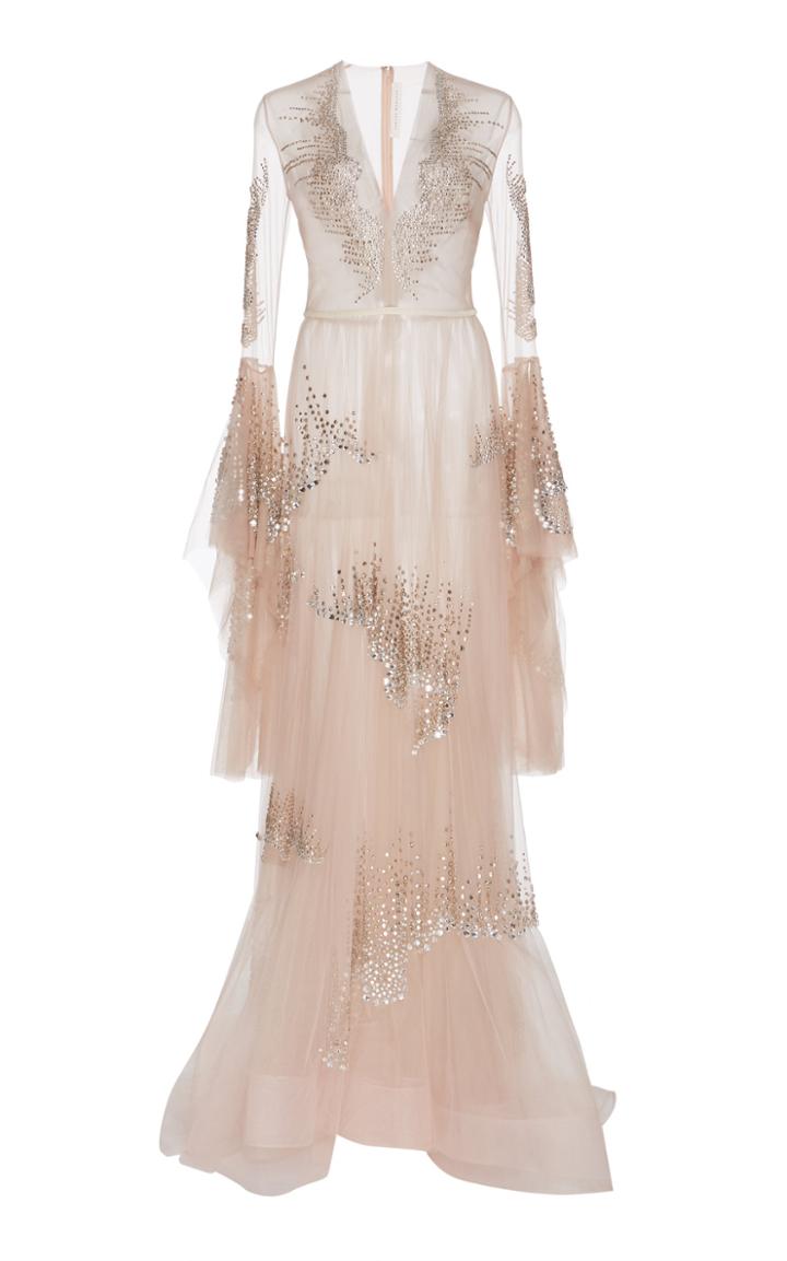 Sandra Mansour Aurore Tulle Embroidered Gown