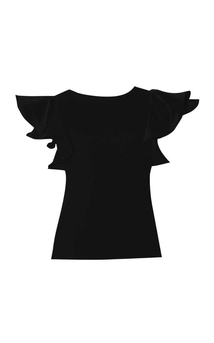 Moda Operandi Andres Otalora Heliconia Ruffled Sleeve Cotton T-shirt