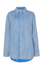 Moda Operandi Aje Overture Denim Button-down Cotton Shirt Size: 4