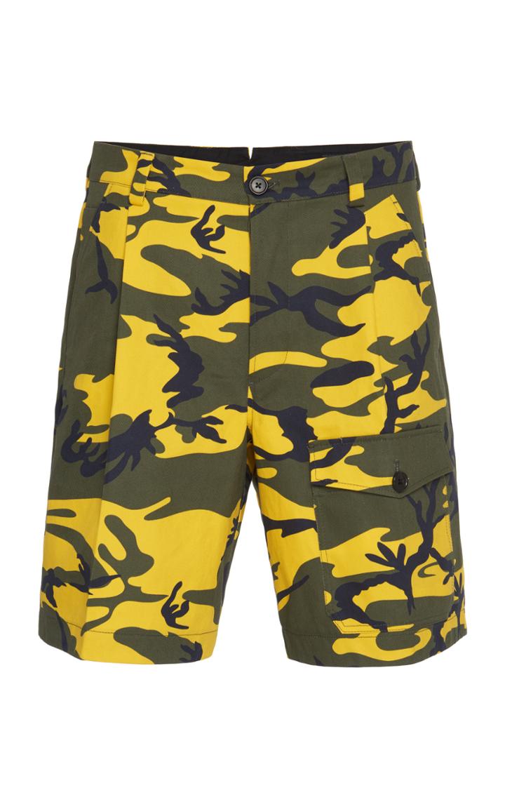 Prada Printed Cotton-twill Shorts