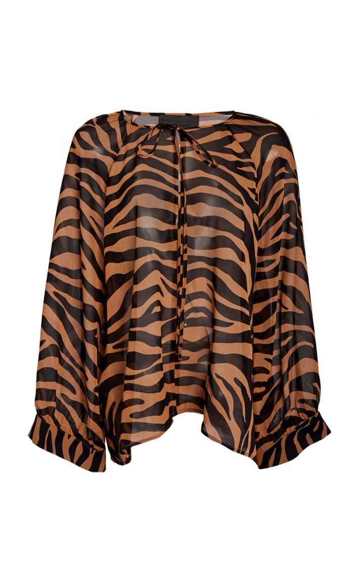 Nili Lotan Printed Silk-chiffon Blouse