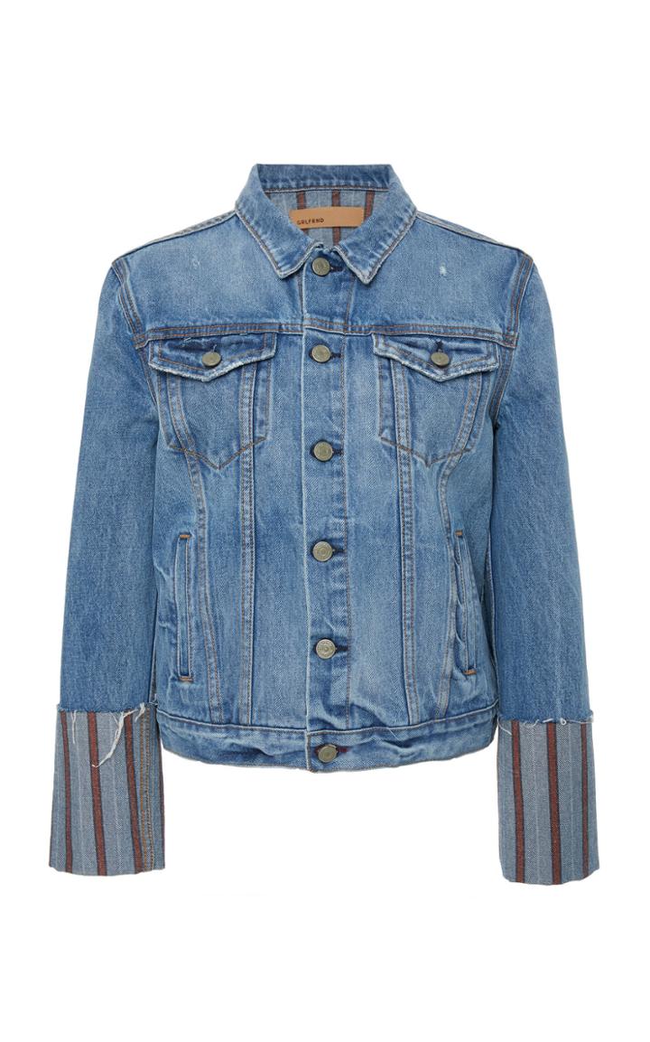 Grlfrnd Denim Stripe Interior Relaxed Fit Denim Jacket