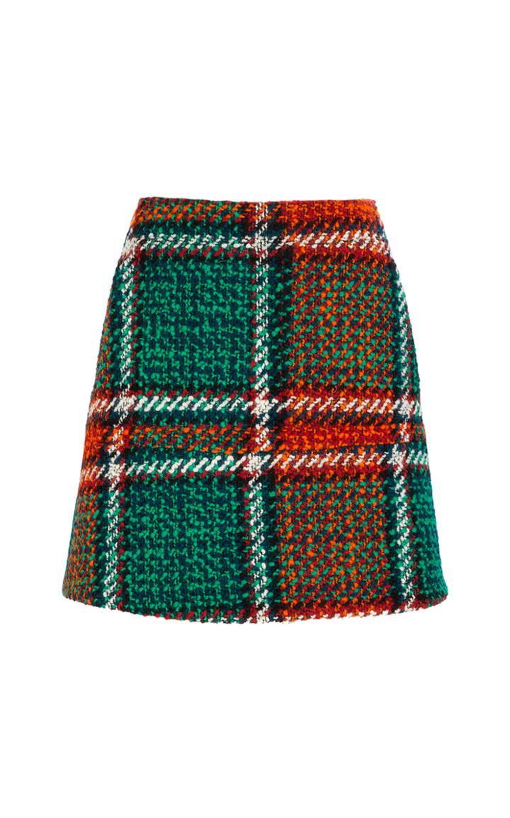 La Doublej Multicolored Tweed A-line Mini Skirt