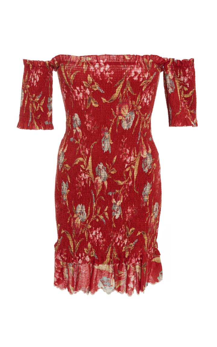 Zimmermann Corsair Shirred Flutter Dress