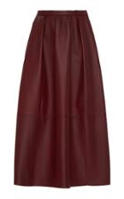 Agnona Nappa Leather Midi Skirt
