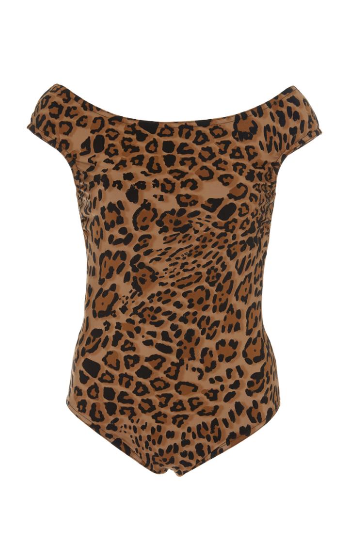 Karla Colletto Osa Printed Off-the-shoulder Swimsuit