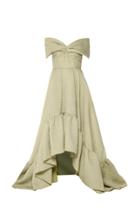 Bambah Green Off Shoulder Gown