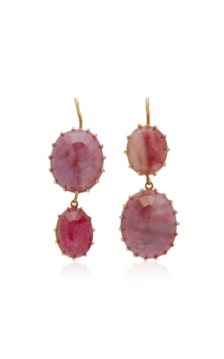 Renee Lewis 18k Gold And Ruby Earrings