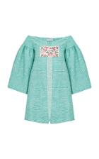Razan Alazzouni Embellished Tweed Off The Shoulder Coat